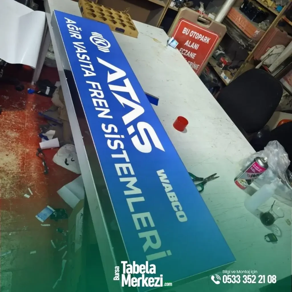 Bursa Küçük sanayideki işletme için ürettiğimiz Vinil Germe Tabela