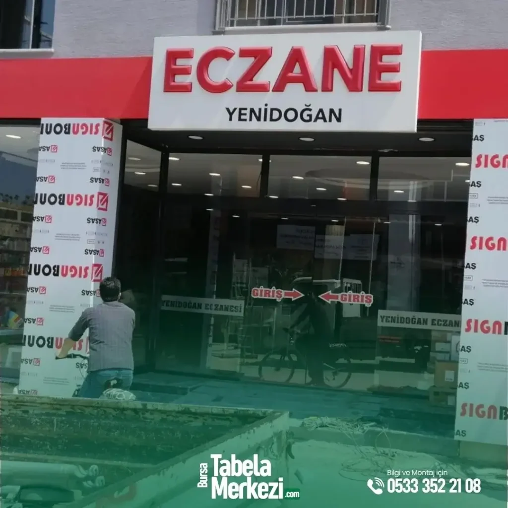 Kompozit üzeri Eczane Tabelası