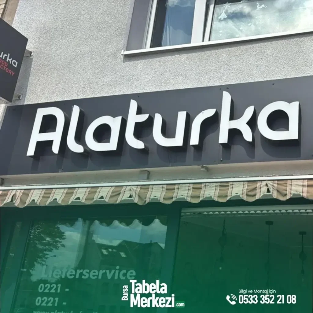 Kompozit üzeri Işıksız Alüminyum Kutu Harf Tabela