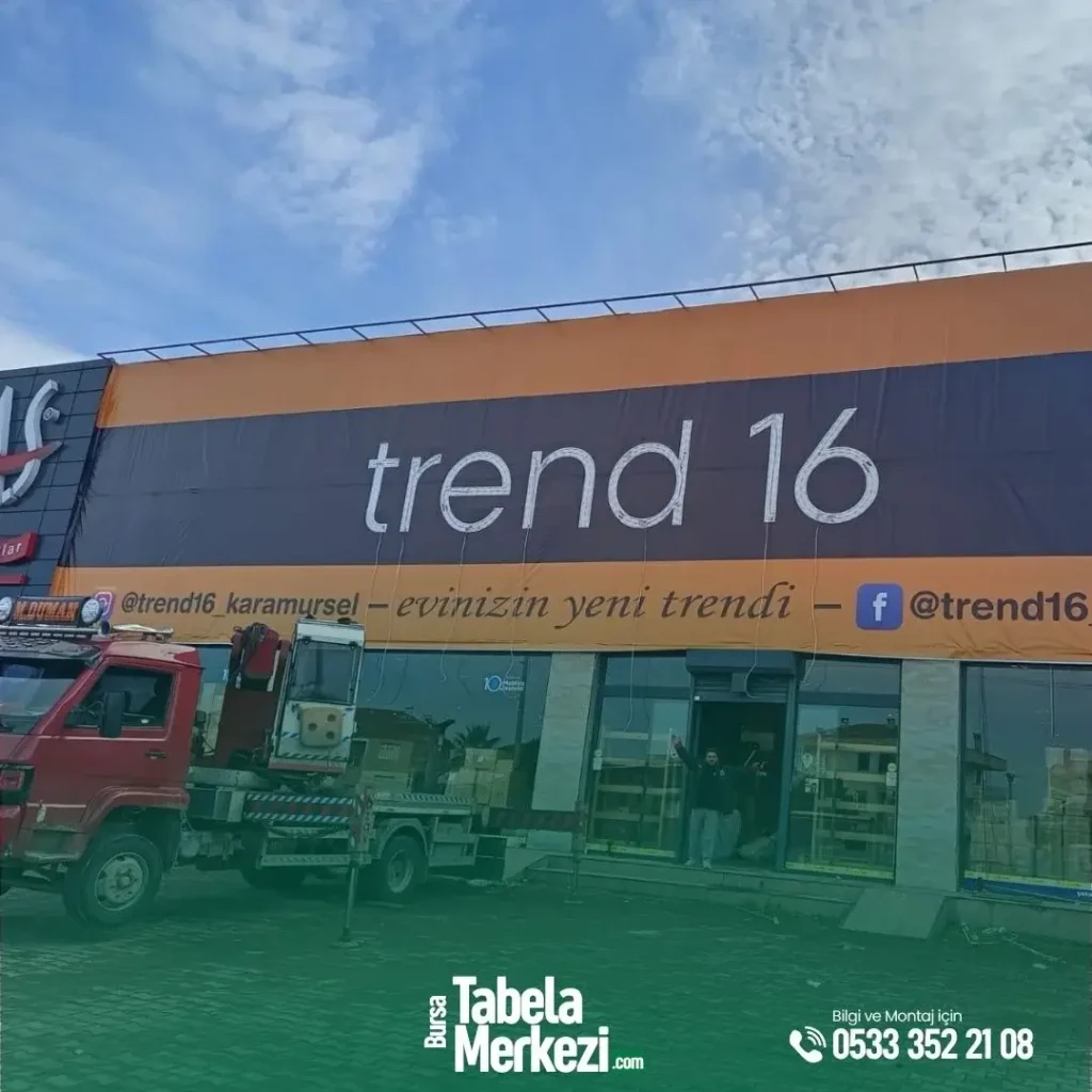 Trend16 için ürettiğimiz Vinil Germe Cephe Kaplama
